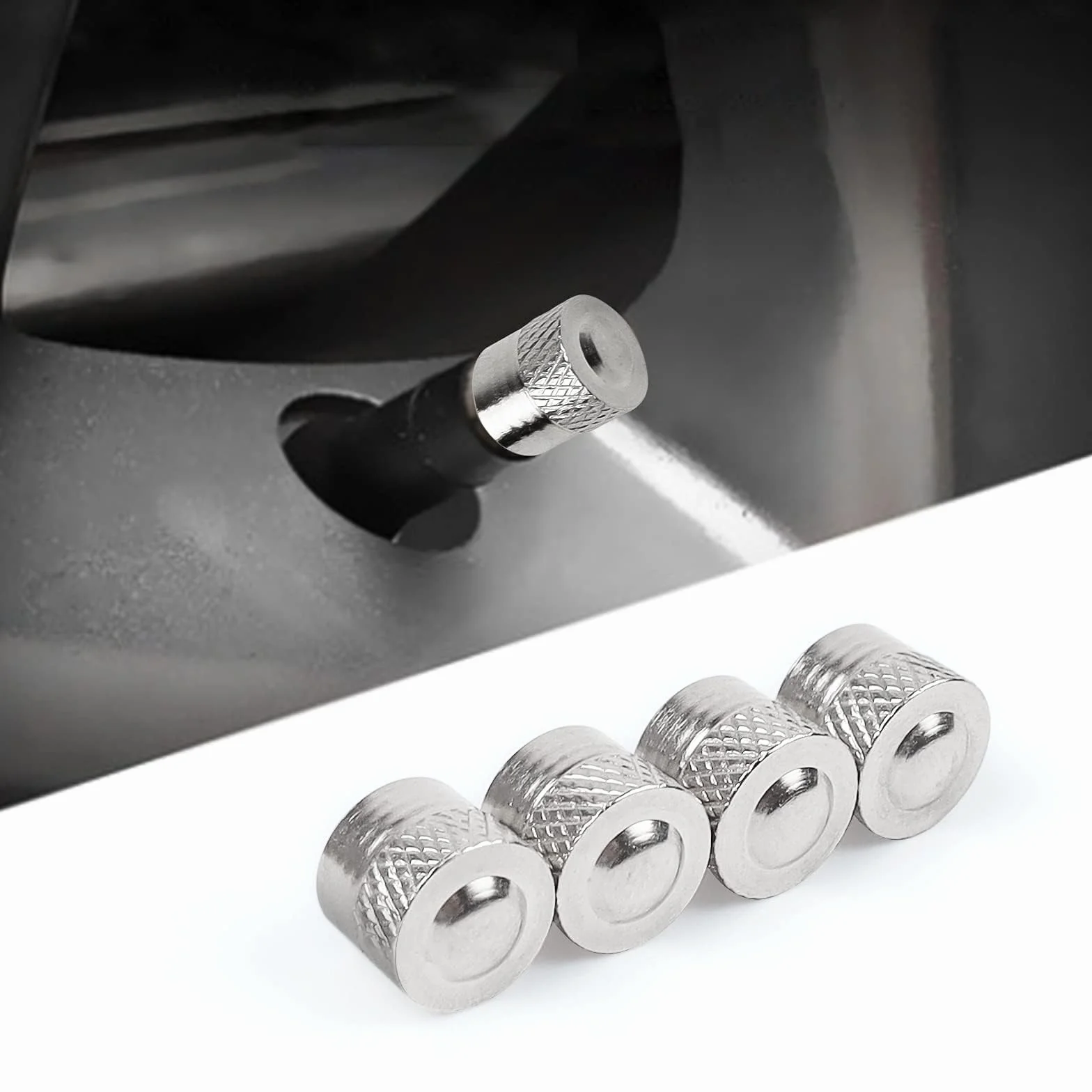 8 tappi per valvole in metallo con anello in gomma per auto, moto, bici e scooter - tappi pneumatici