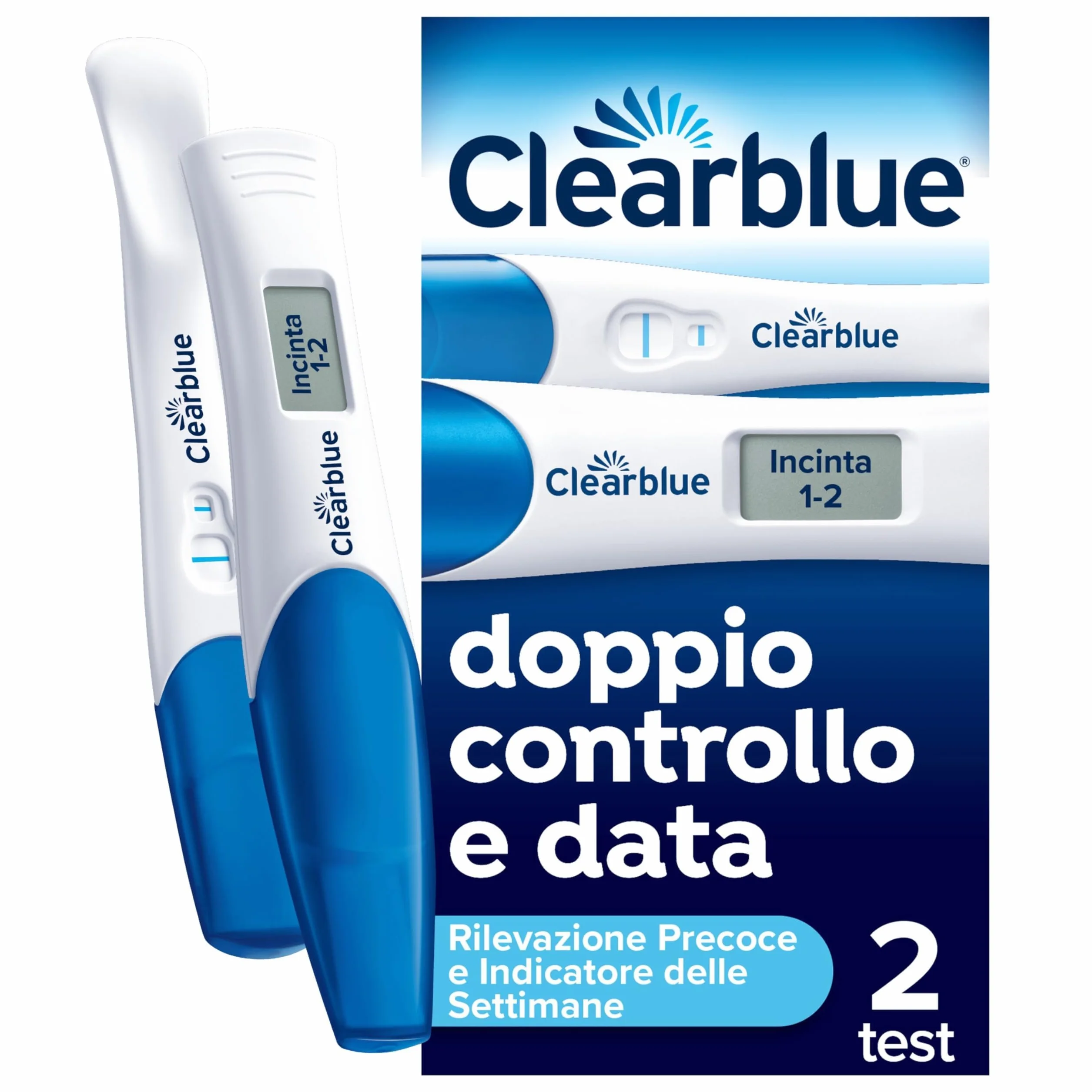 Test di gravidanza Clearblue Ultra Precoce Pacchetto combinato doppio controllo, 2 test, risultati 6 giorni prima