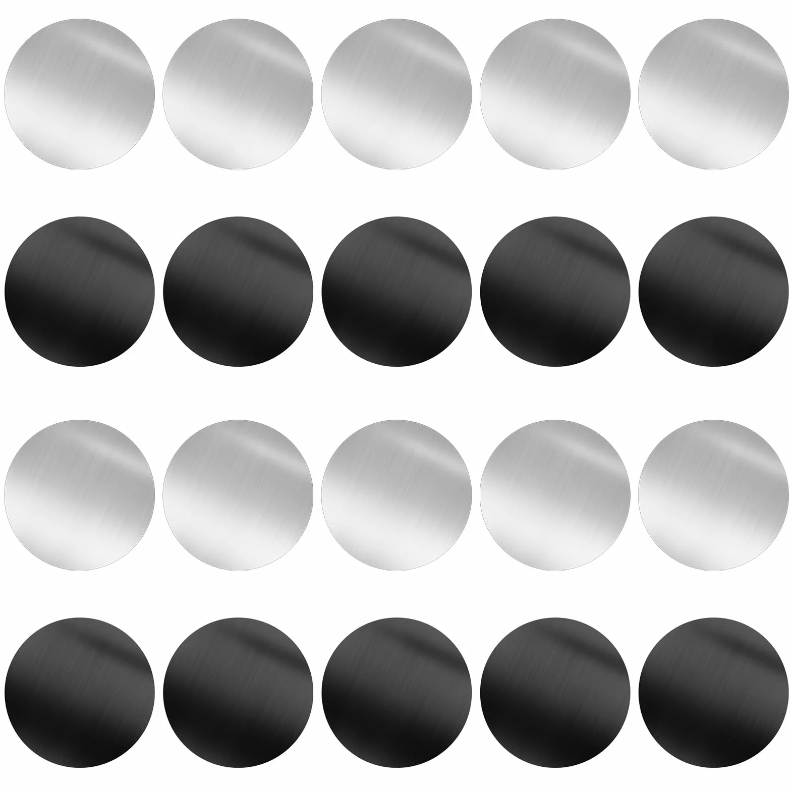 Piastrine metalliche autoadesive set 20 pezzi, piastra rotonda per magneti, adesivo magnetico forte universale