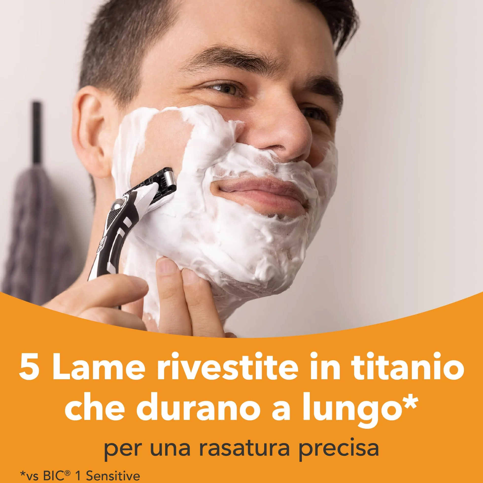 BIC Hybrid 5 Flex Rasoio Ricaricabile da Uomo, Starter Kit con 5 Lame Mobili