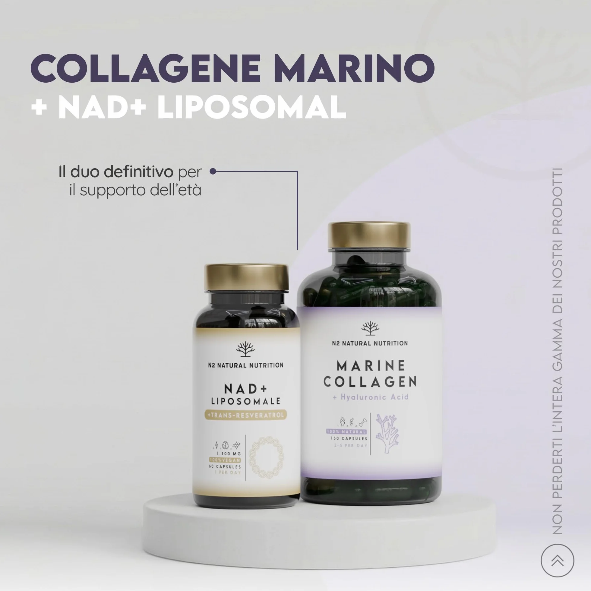 Collagene Marino PEPTAN N2 Natural Nutrition 150 capsule Integratori Articolazioni Cartilagine Pelle