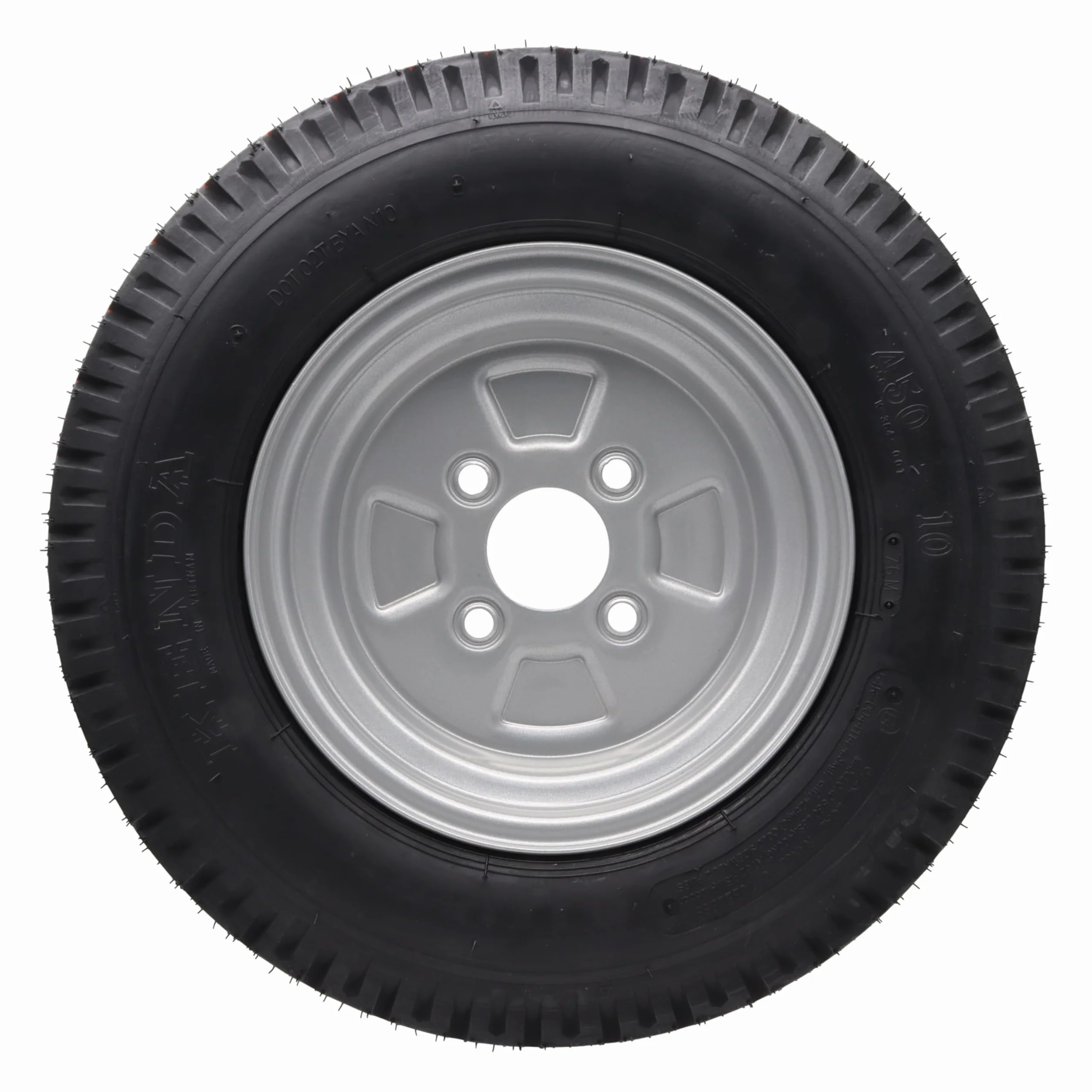 Ruota completa 4,50-10 400 kg diametro foratura 4x100 mm 76M per Stema 2x