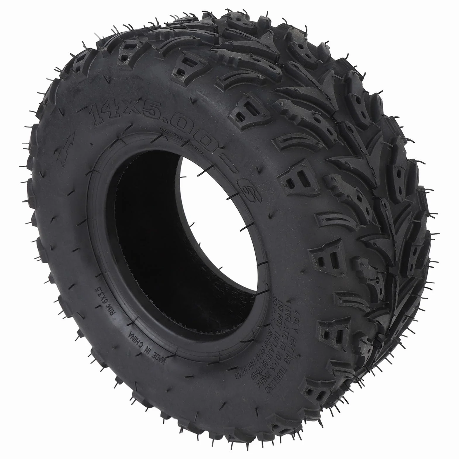 14x5.006 Pneumatico per Ruota Anteriore con Cerchio in Gomma, Elevata Durata per ATV, Quad, Fuoristrada, Go Kart, Carrello da, Mini Bici, Maneggevolezza Migliorata su Fango,