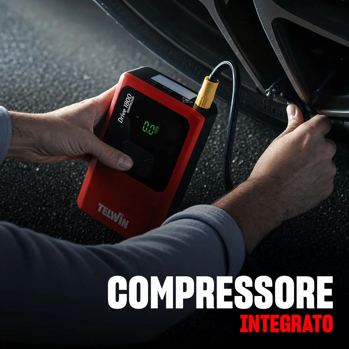 Telwin Drive 1800 Kompressor Avviatore Booster Multifunzione 12V Portatile Ultracompatto 1800A