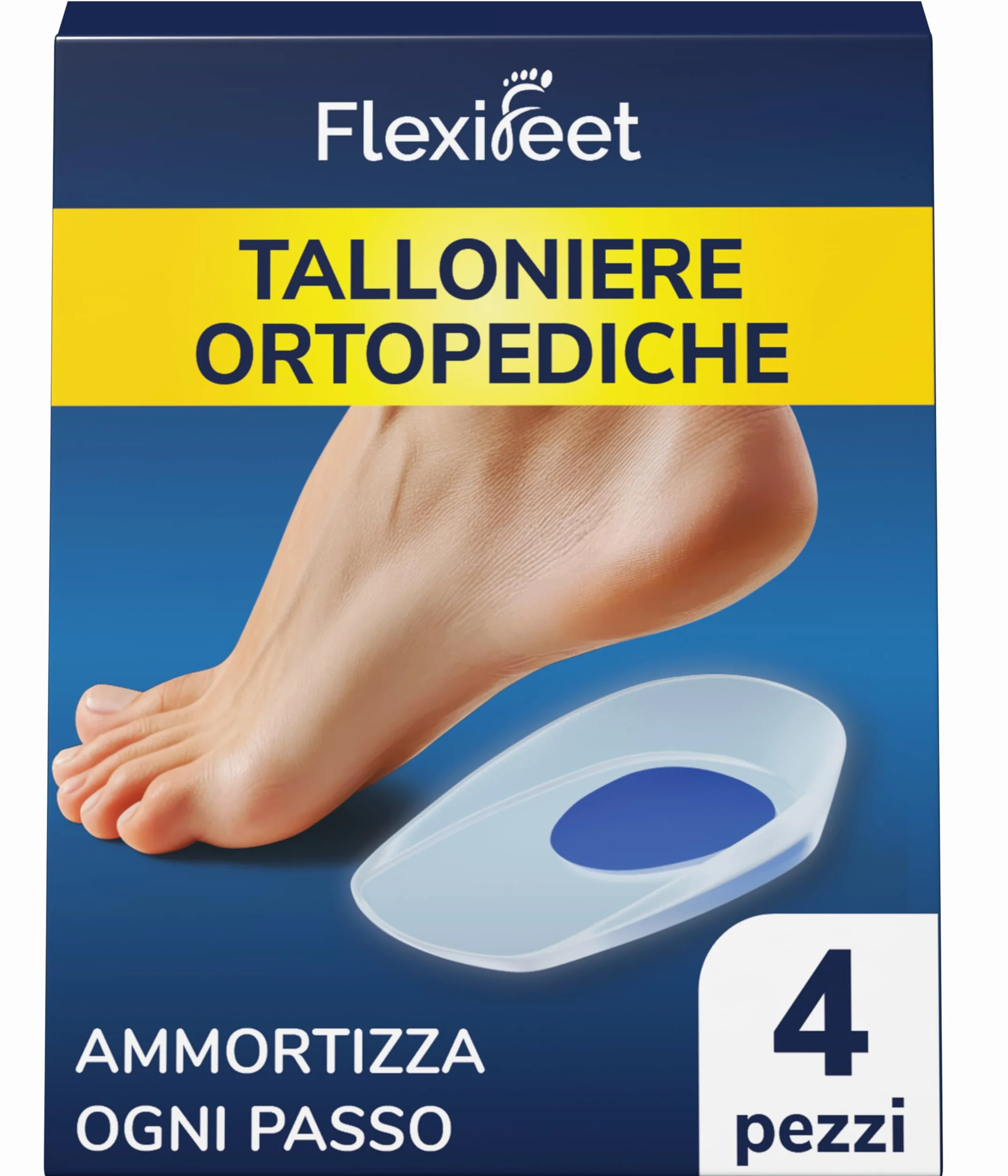 Talloniera in Silicone 4pz - Plantari per Tallonite, Tendinite D’Achille, Solette Gel