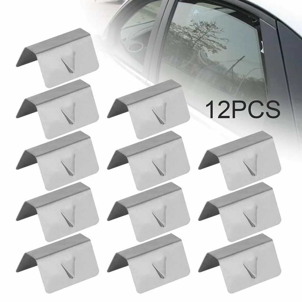 12 Clip per Deflettore d'Aria Acciaio Inox Heko G3 Sned 20 x 16 mm Argento