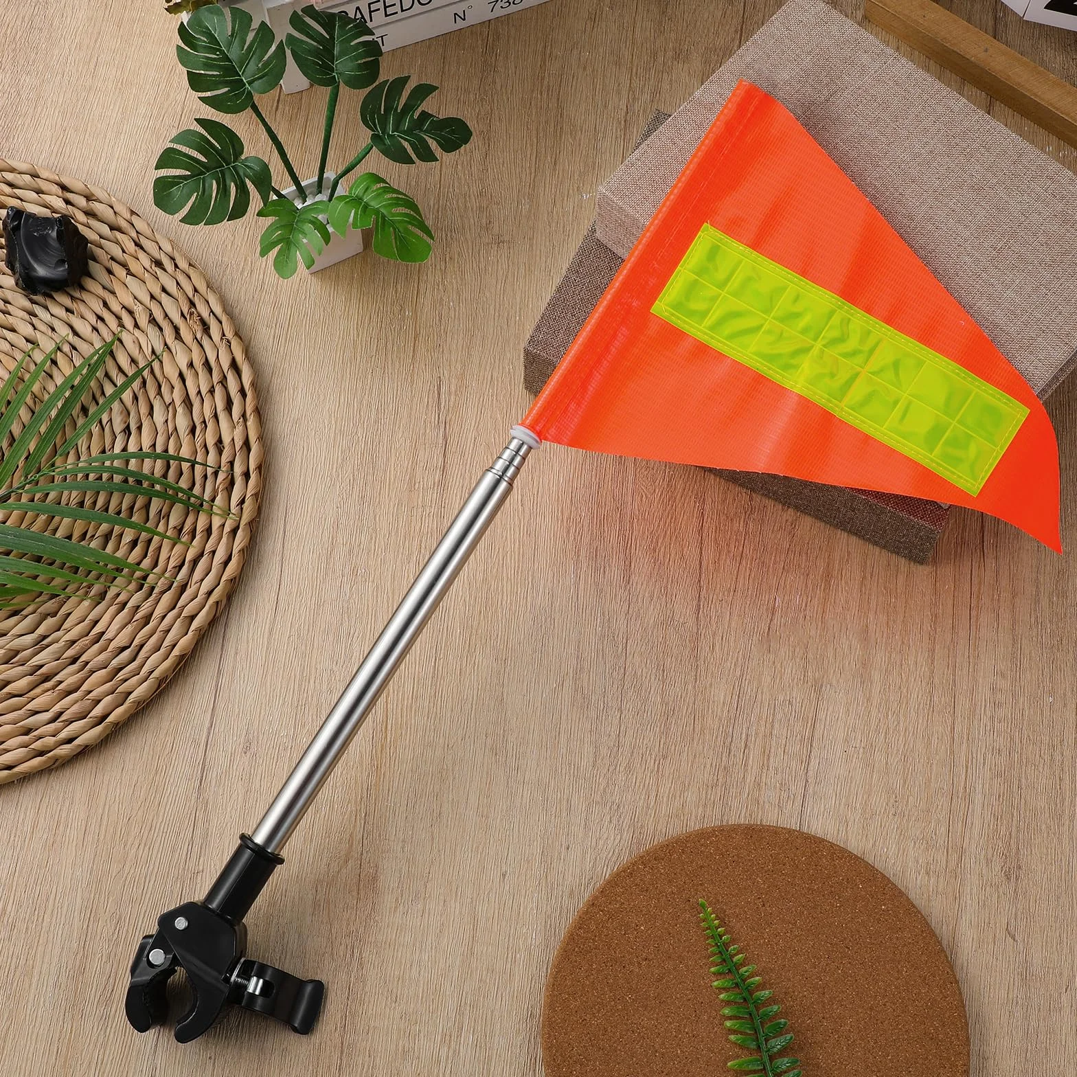 Veemoon Bandiera Telescopica Riflettente 1,65m Arancione per Golf Cart e Sedie a Rotelle