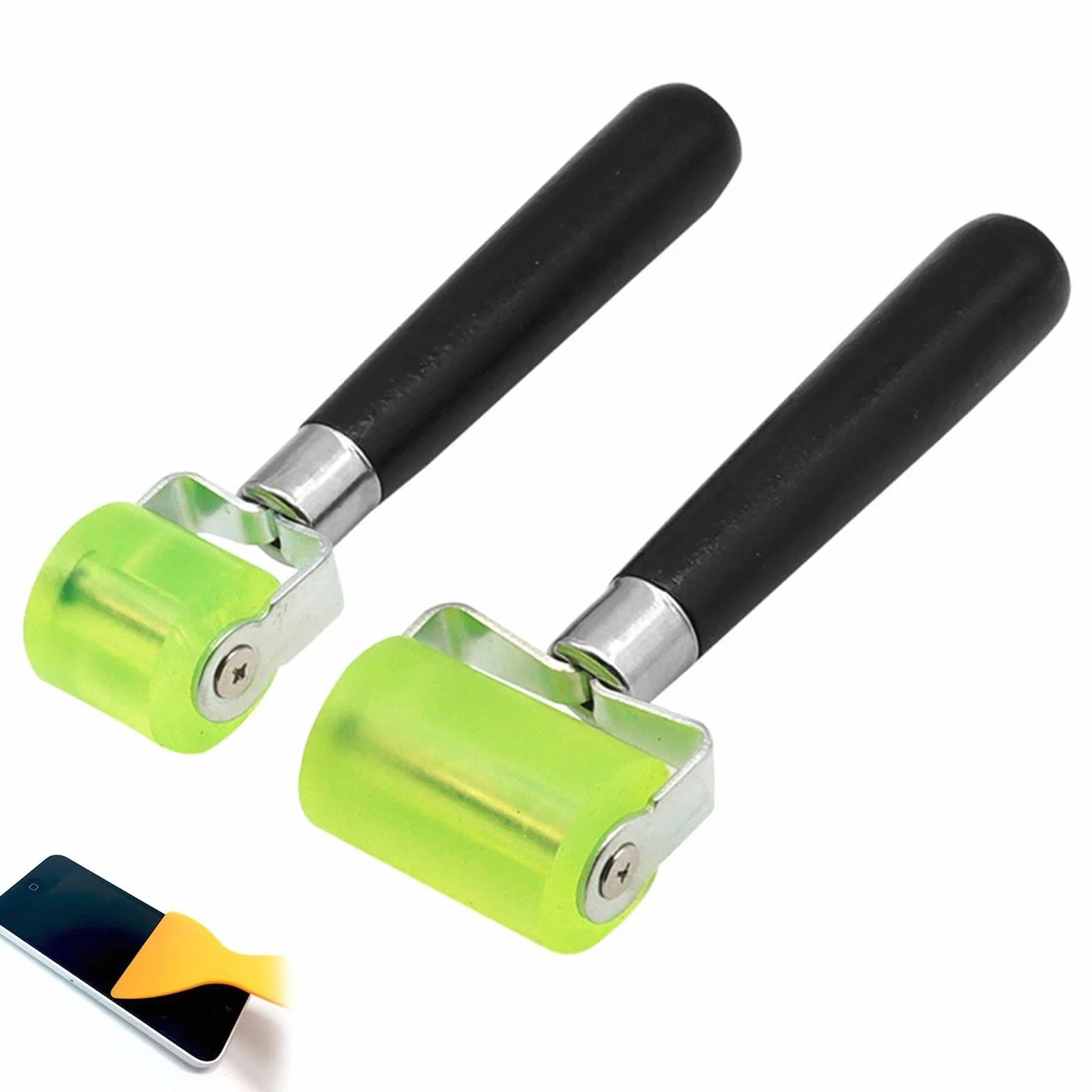 Comioke 2 Pezzi Rullo di Pressione in Silicone, 30mm & 50mm, Rullo Fonoassorbente per Auto, Rulli a Pressione Manuale con 2 Spatole di Pellicola, per la Bordatura e la Saldatura di Teloni in PVC