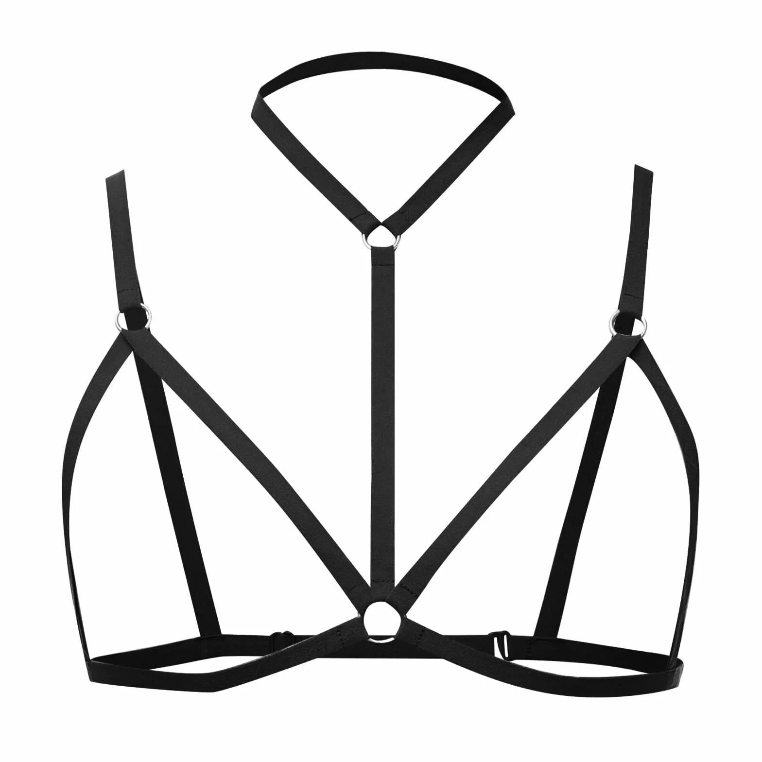 Reggiseno sexy in pizzo nero taglio regolabile elastico fascia all'ingrosso