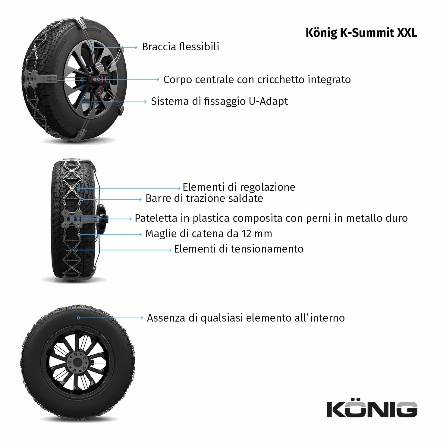 KÖNIG K-Summit XXL K66 - Catene da Neve omologate
