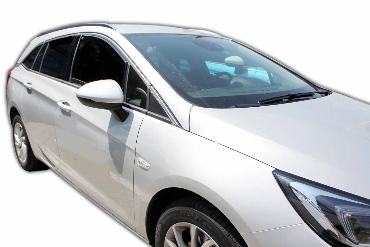 J&J AUTOMOTIVE Deflettori d'Aria per Opel Astra K 5-Porte Berlina 2015-2021, Set 2 Pezzi Nero Fumé