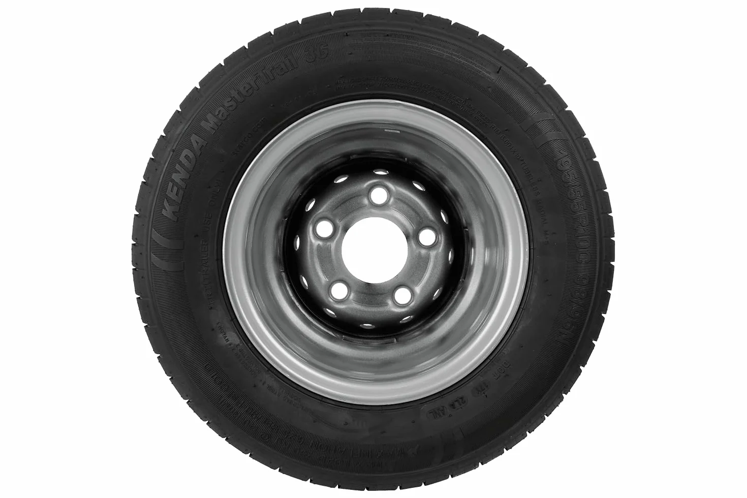 Kenda Ruota Completa per rimorchio 195/55 R10C Rinforzata 750 kg Cerchio Acciaio 6Jx10 5x112 ET-4 Pneumatico MasterTrail 3G
