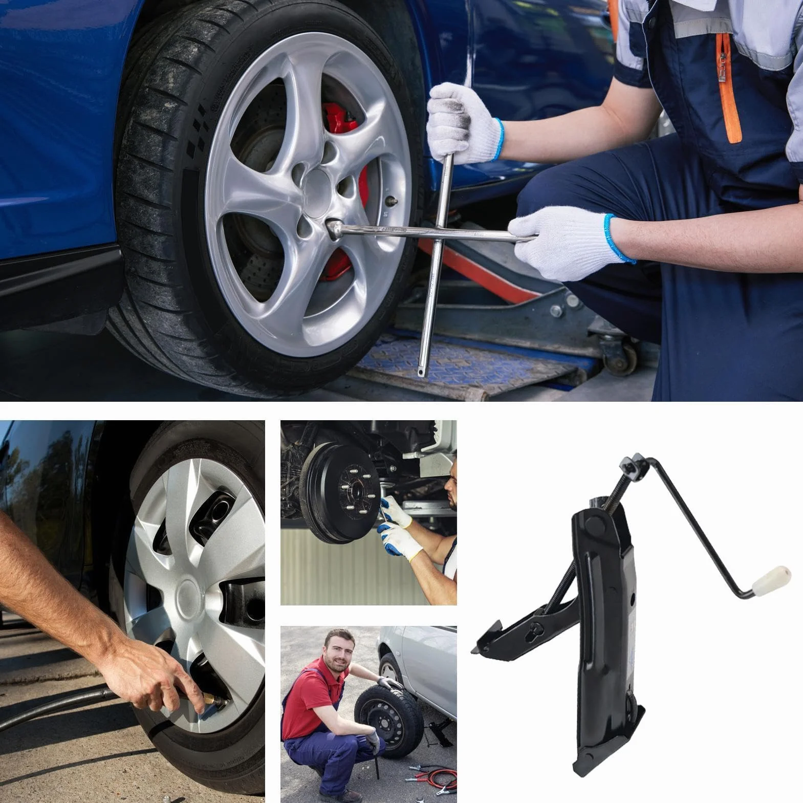 Cric per auto compatto tipo Z – Strumento portatile per cambio pneumatici 1 unità, supporto stabile