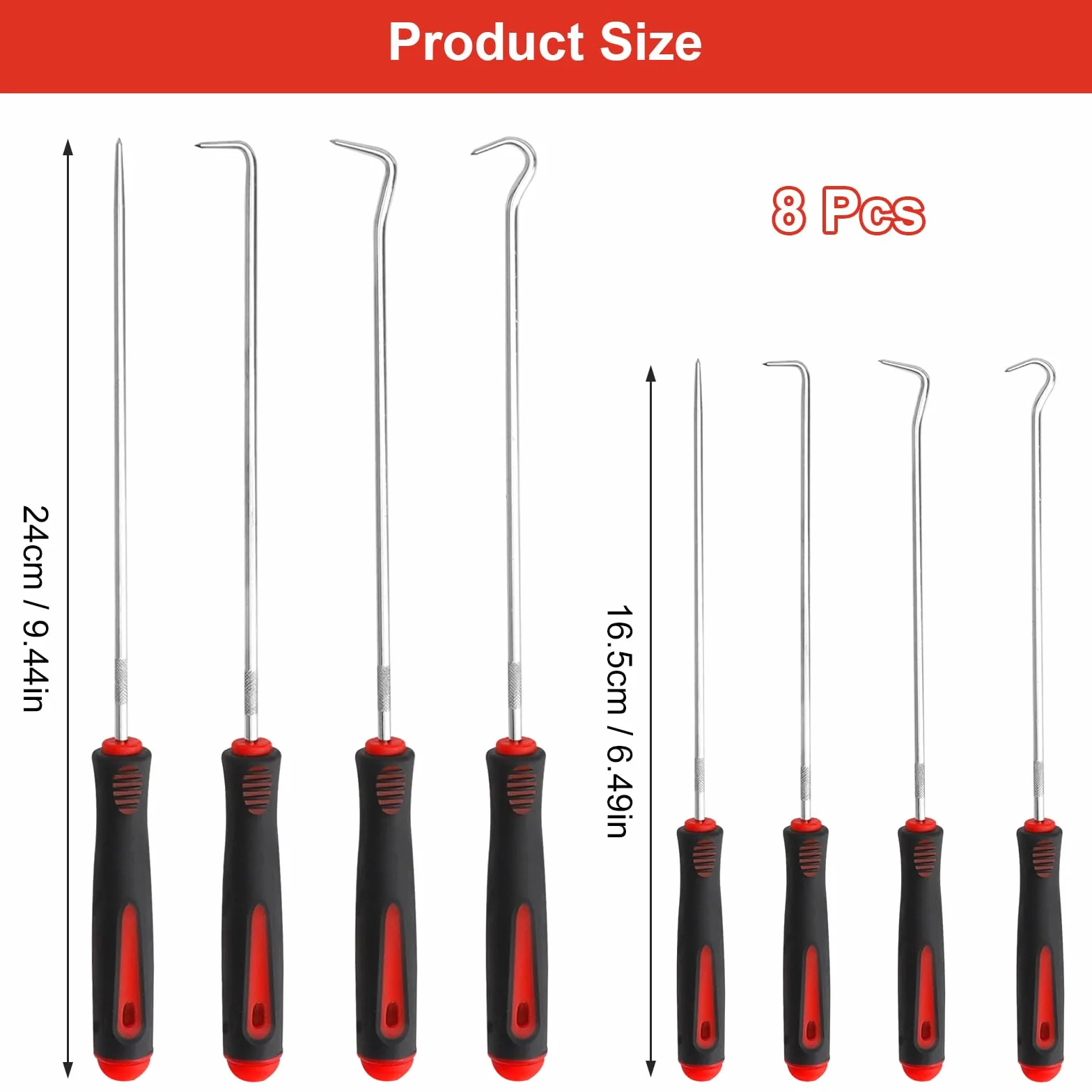 VOSSOT 8 Pcs Rimozione Del Paraolio, Set di Ganci e Plettro, Ganci per Paraolio Ganci Di Precisione per Paraolio Gancio Di Prelievo Di Precisione per Guarnizioni Olio Auto Per O-Ring Riparazioni Auto