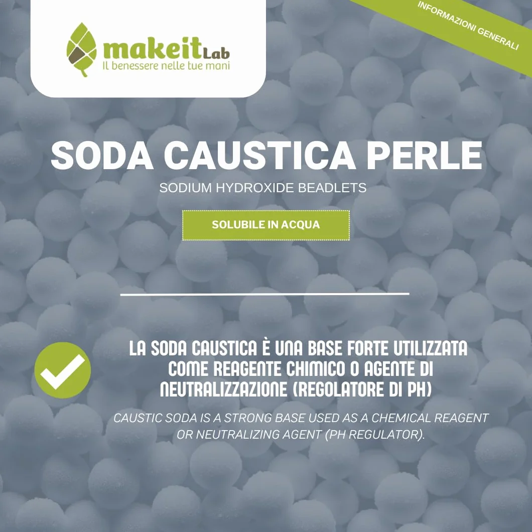 Soda Caustica in Perle 100 g Additivo Alimentare E524 Kosher Halal Made in Italy