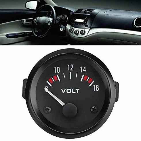Voltmetro Analogico Universale per Auto 12V 52mm/2in - Gamma di Misurazione del Misuratore di Tensione 8-16V BX100007