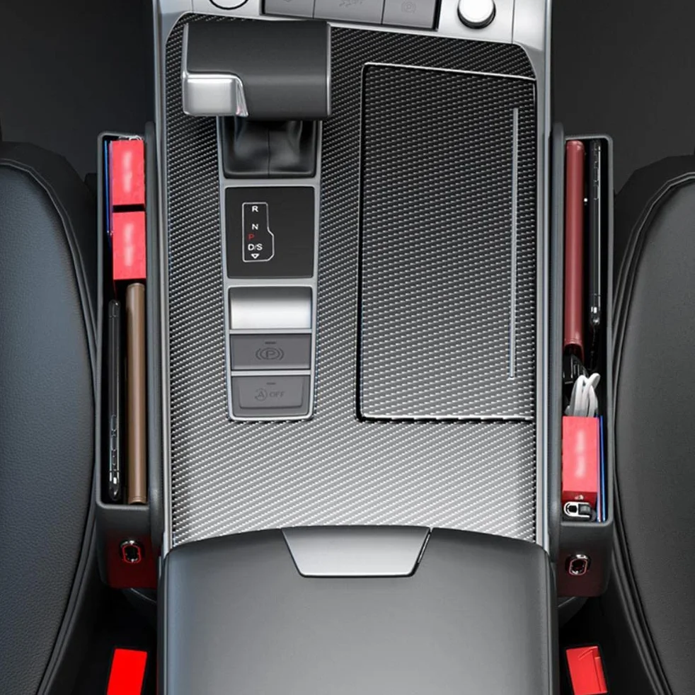 Organizzatore per Console Auto, Organizer per Riempimento Interspazio Seggiolino Auto Organizzatore Multifunzionale per Seggiolino Auto Scatola Portaoggetti Laterale per Console