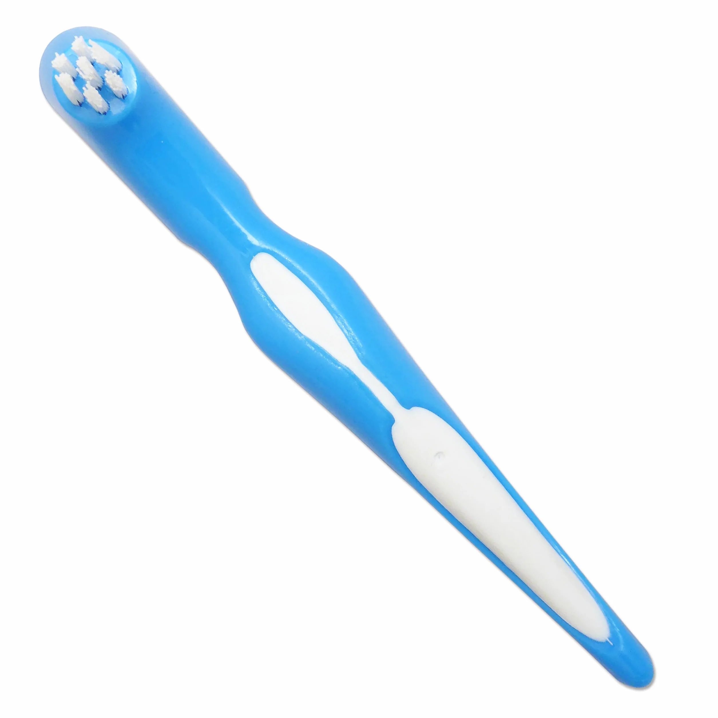 Dental Aesthetics Spazzolino per protesi set di 2 blu e bianco Impugnatura a presa facile doppia spazzola