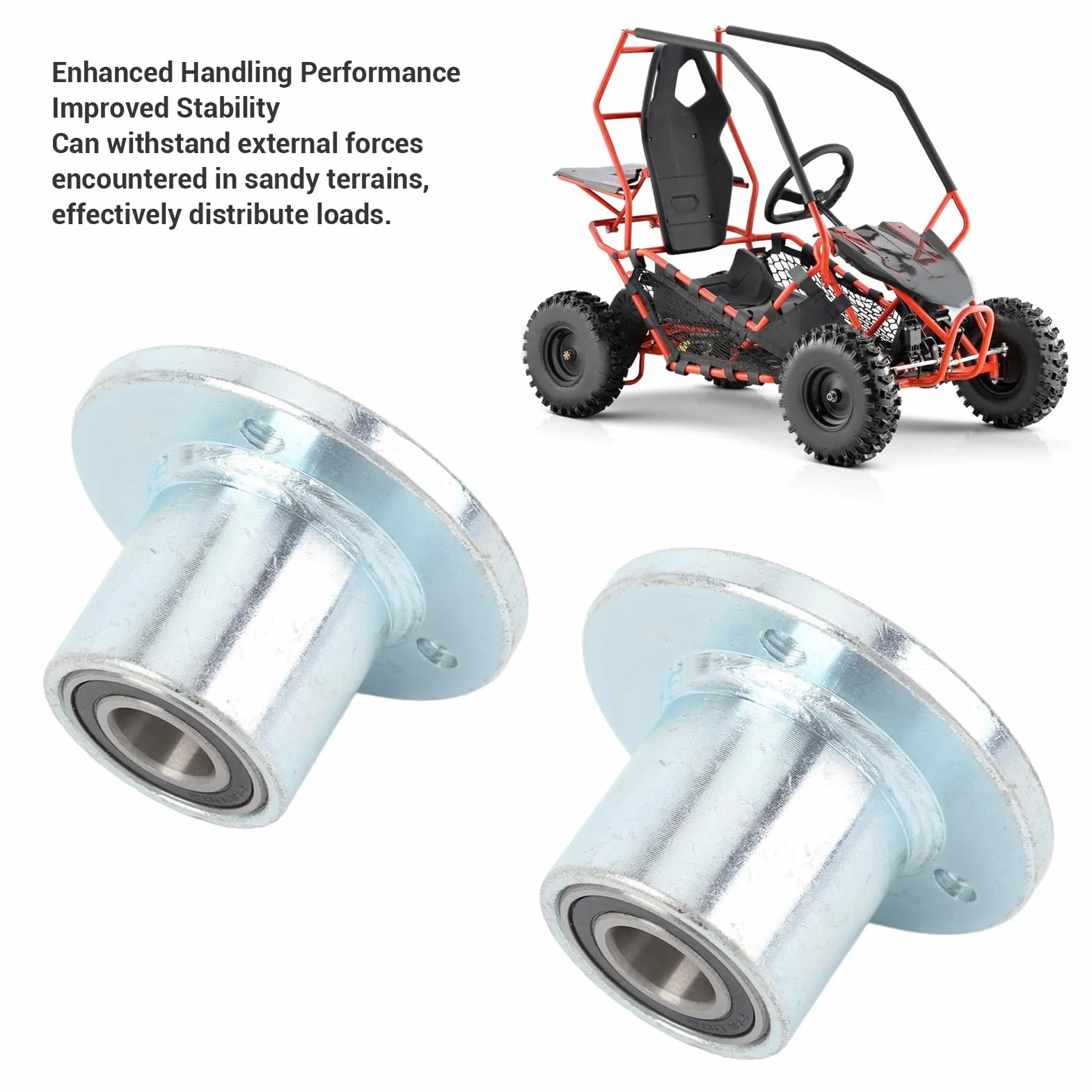 Abbina Mozzi di Ruote Anteriori 17 Mm, Mozzi di Cerchioni a Ruota con Cuscinetto e Guarnizioni, Lega in Acciaio Ad Alta Durezza, per Go Kart Atv Karting Utv Quad Bici