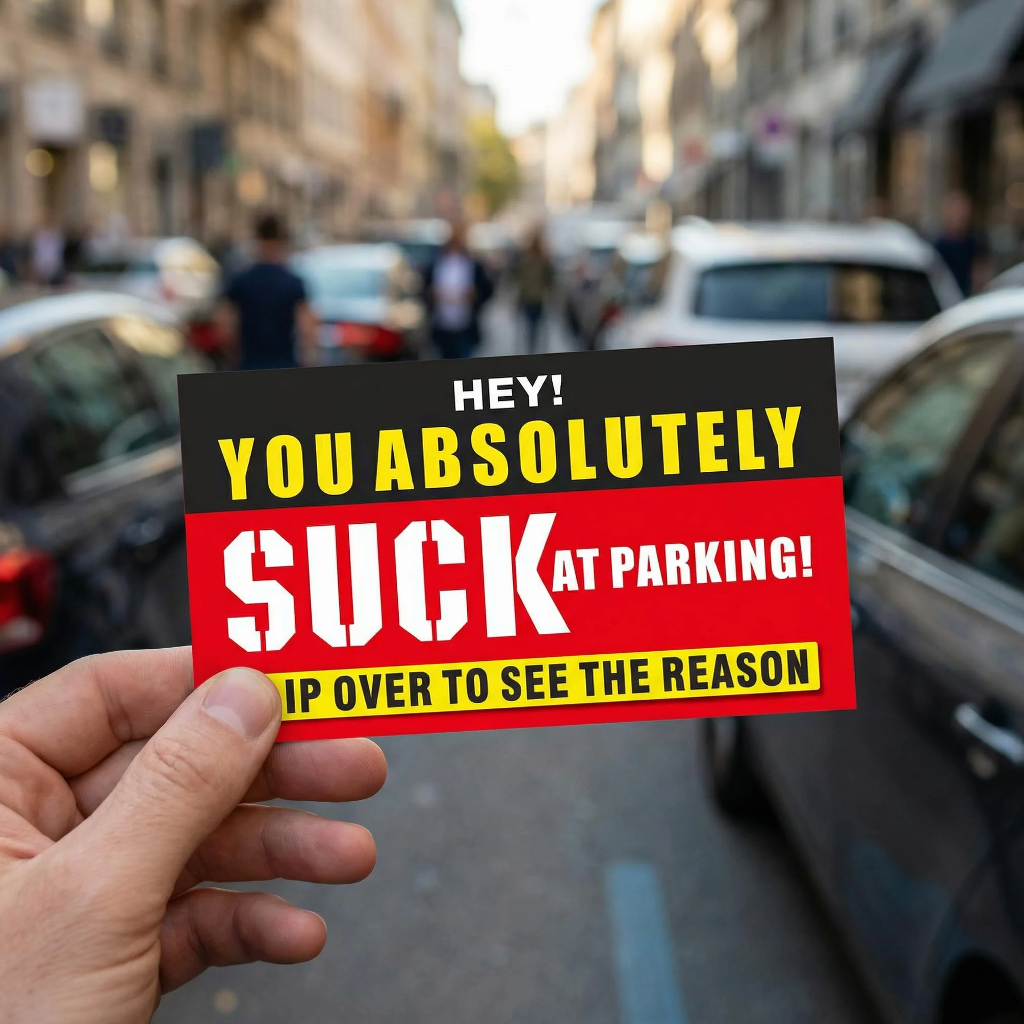 Bad Parking Cards 100 pezzi "You Absolutely Suck At Parking" biglietti divertenti violazioni parcheggio 8,9 x 5,1 cm