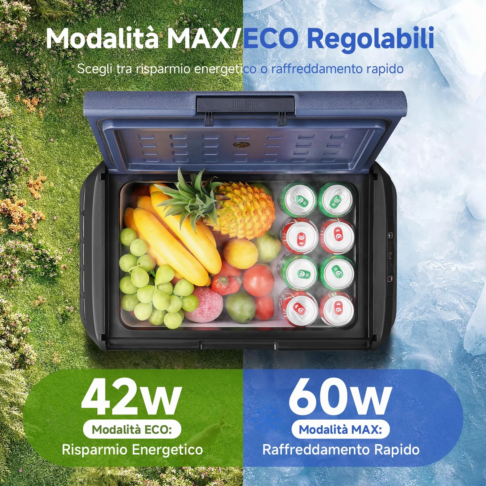 AAOBOSI Frigo Portatile 25L 12V/220V IPX4 Impermeabile -20°C a 20°C