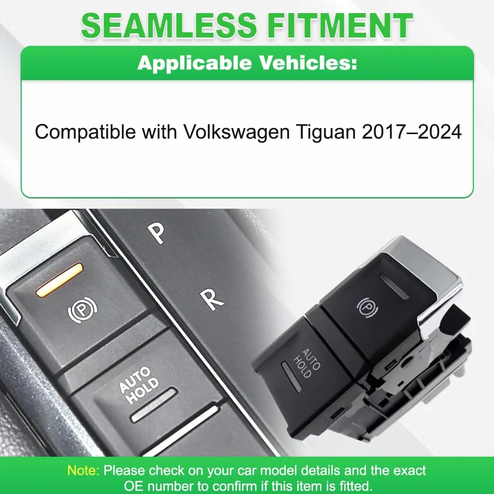 Interruttore freno a mano elettronico per auto Kacepar, pulsante di controllo, interruttore freno di stazionamento compatibile con Volkswagen Tiguan 2017–2024 5NA927225