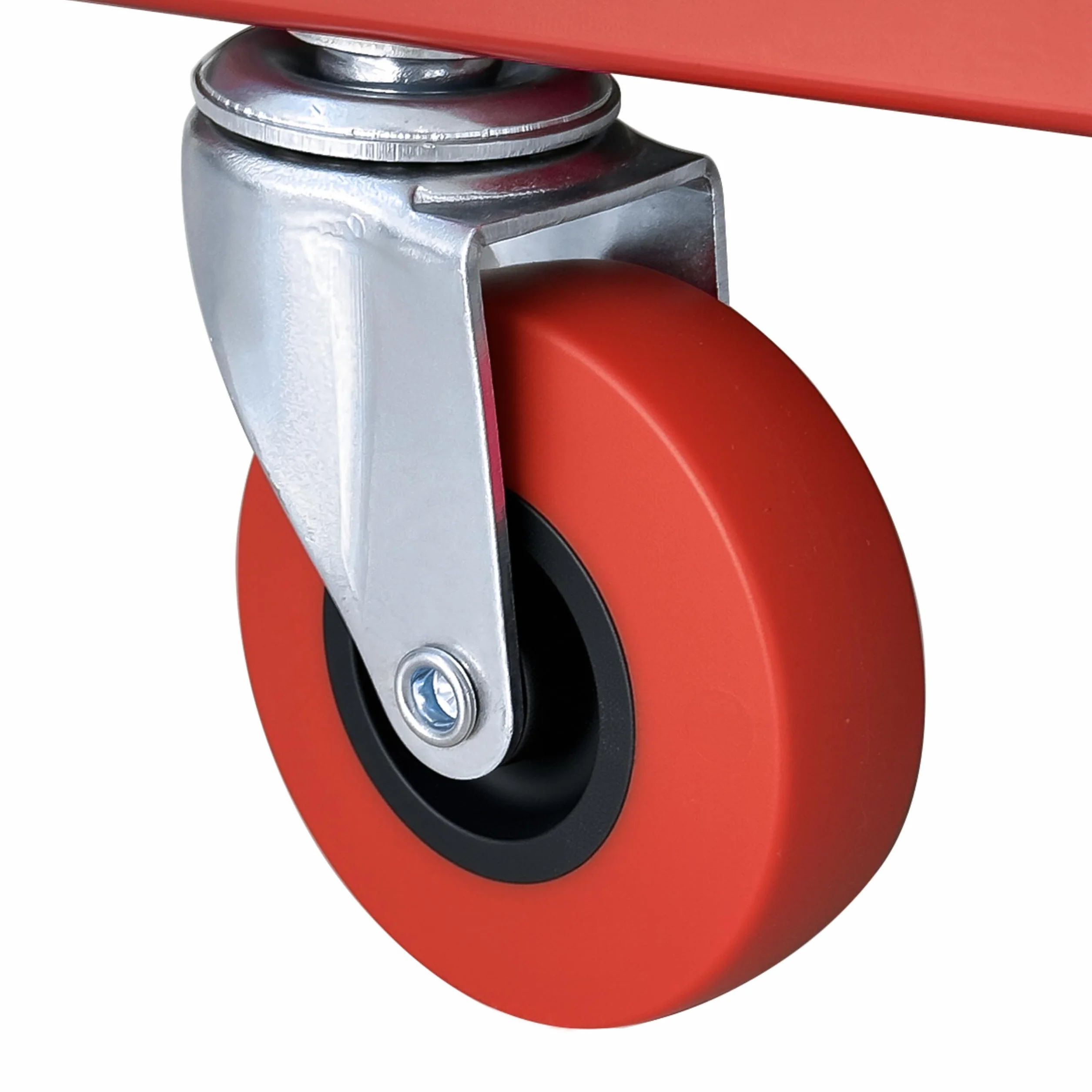 Sgabello da Officina Relaxdays 100 kg 4 Ruote Nero-Rosso