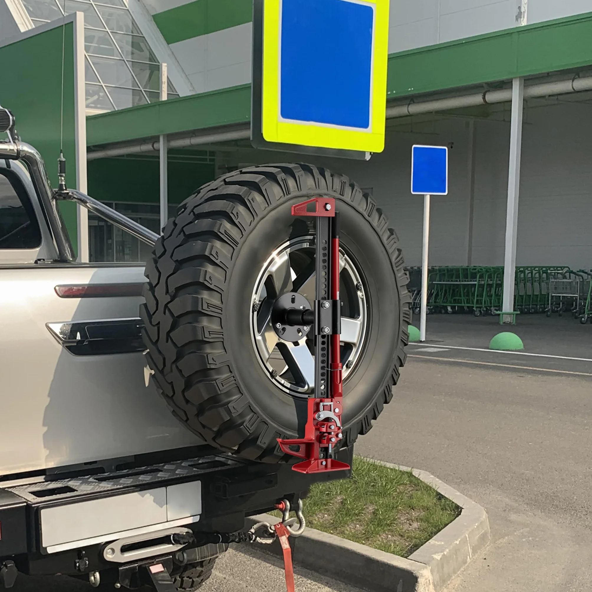 Wiltec Supporto binda per ruota di scorta 5"-6,75" alloggiamento farm jack in acciaio