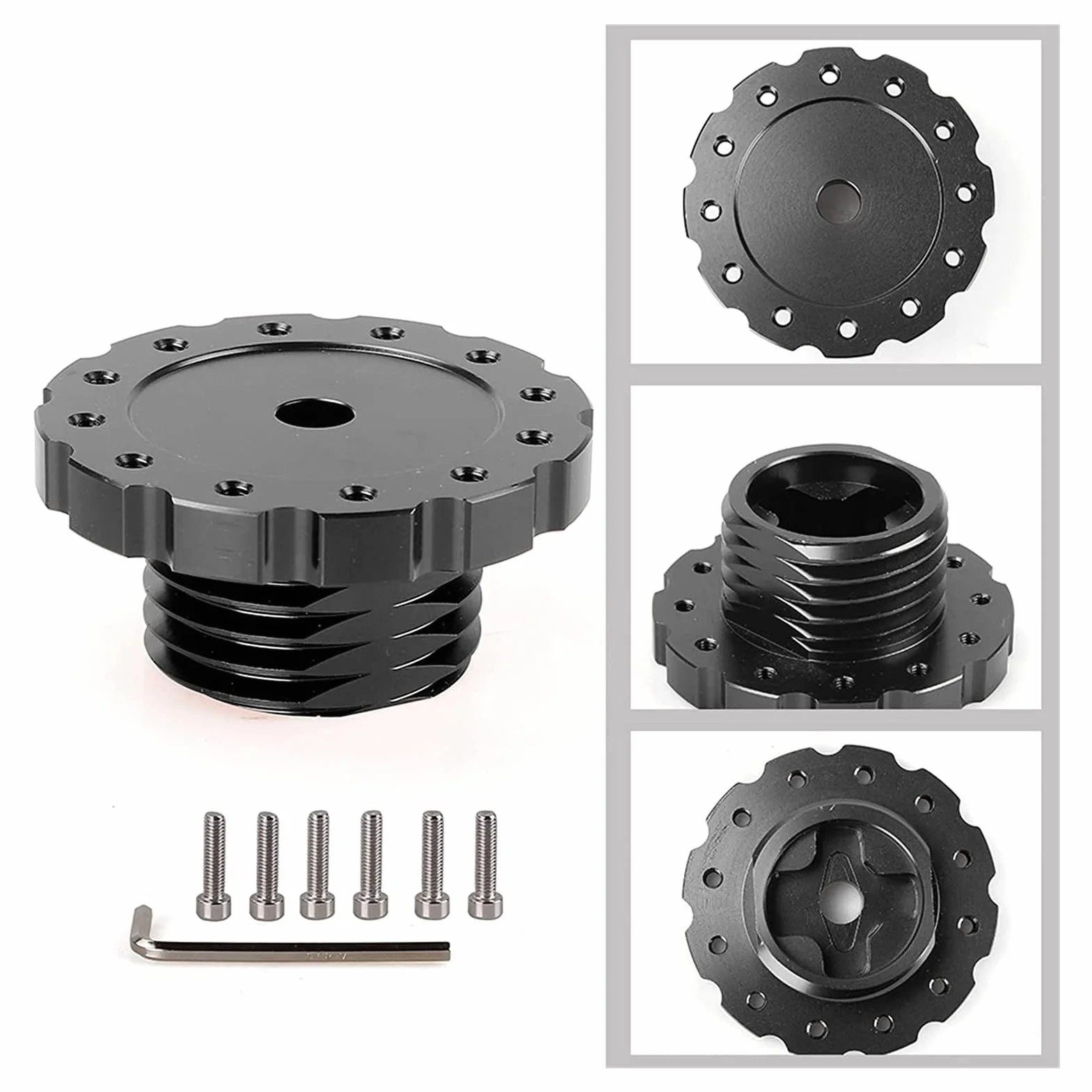 Adattatore per Volante da Gioco per Adattatore per Volante in Alluminio Professionale, Adattatore per Ruota per T300 T500 TS PC TS XW (nero)