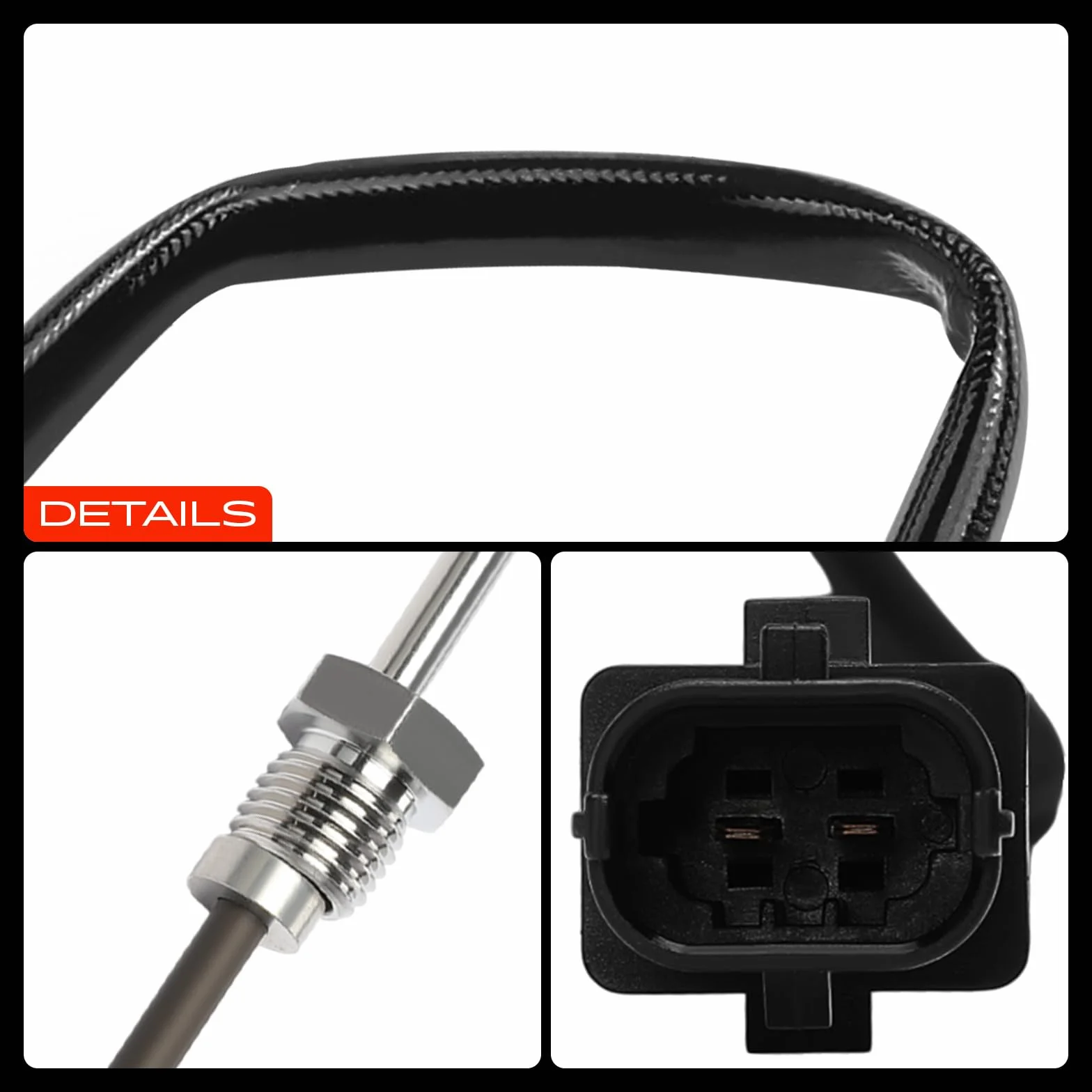 Frankberg Sensore temperatura gas di scarico Sensore gas di scarico 2-Poli Compatibile con Cherokee Van KL 2.2L 2015-2018 Cherokee KL 2.2L 2015-2025 Replace# 68228514AB,68228514AC