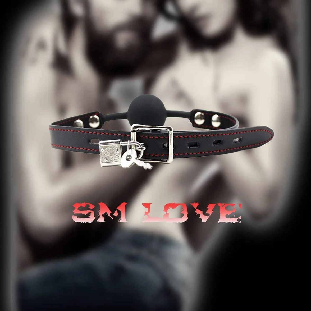 Ball gag BDSM silicone con lucchetto e chiave