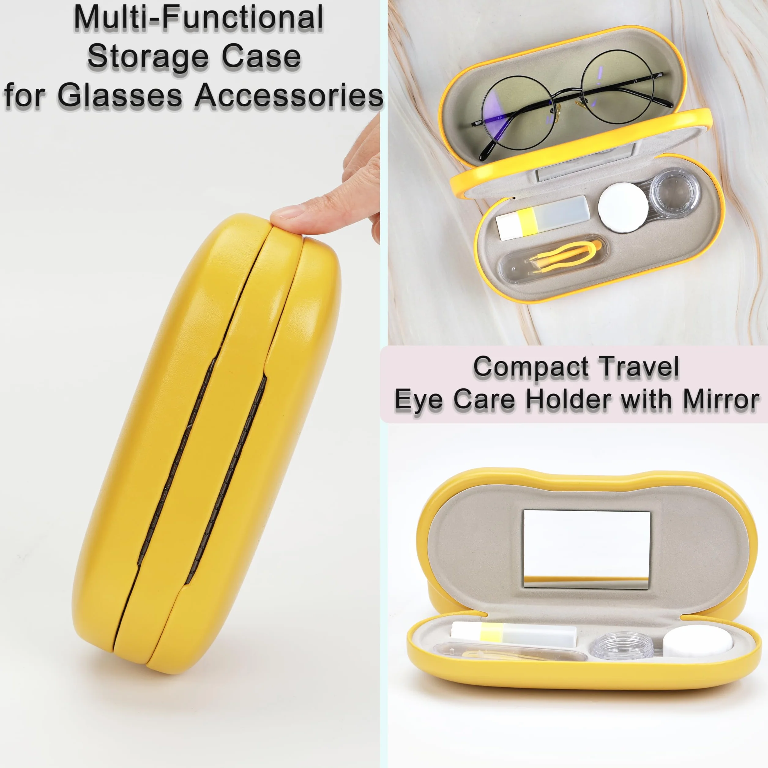 Custodia 2-in-1 per occhiali da vista e lenti a contatto portatile multifunzione