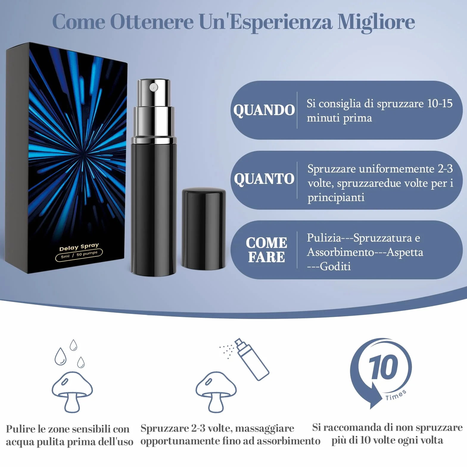 Spray Ritardante Uomo XL Durata Intima Migliorata