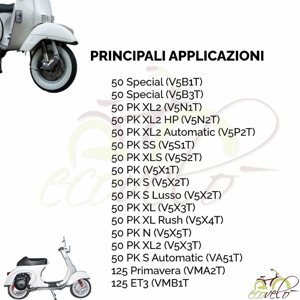KIT 2 GOMME 3.00-10 COMPATIBILI CON VESPA 50 SPECIAL VESPA PK 50-50 XL VESPA 125 PRIMAVERA + CAMERE PNEUMATICI FASCIA BIANCA