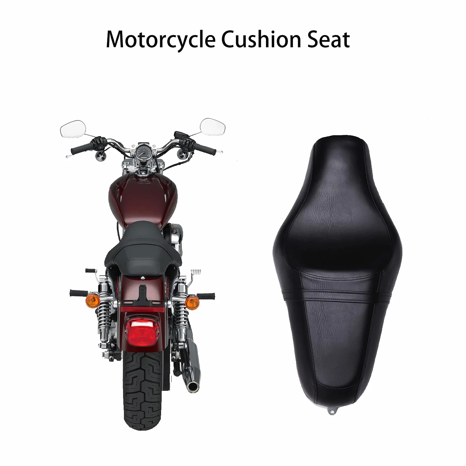 Sedile passeggero moto Sella conducente del a due posteriore 2 up per Sportster XL 883 1200 48 72 Cafe Racer.