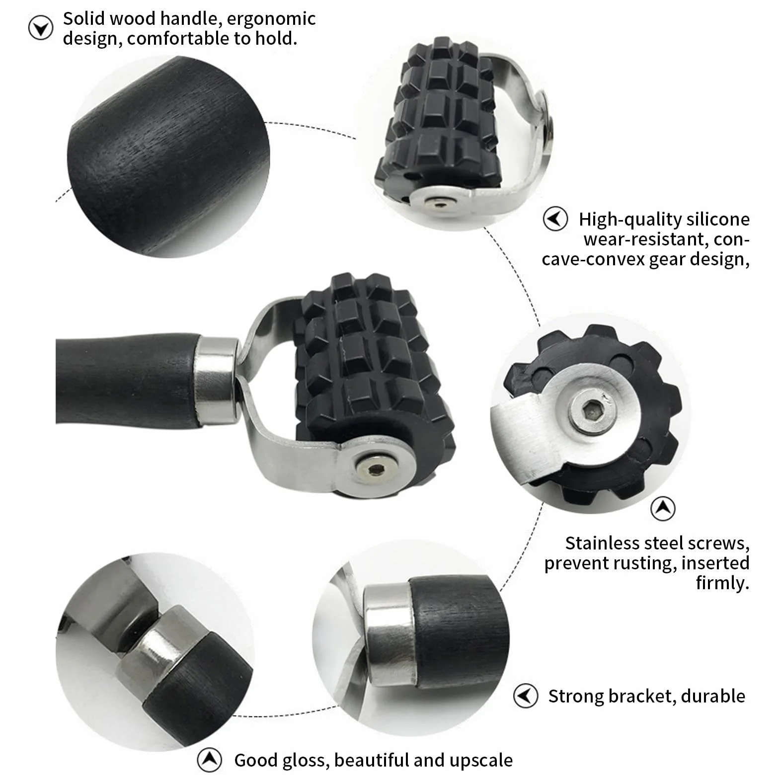 Rullo Fonoassorbente, Rullo Per Applicazioni Automobilistiche con Manico in Legno Per Cuscinetti Isolanti Termici Fonoassorbenti(Large size)