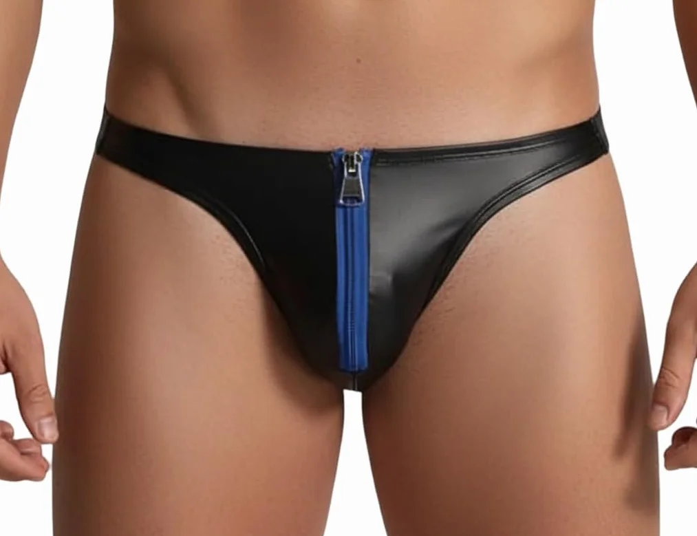 Wetllok String Perizoma in Lattice con Chiusura Lampo Anteriore