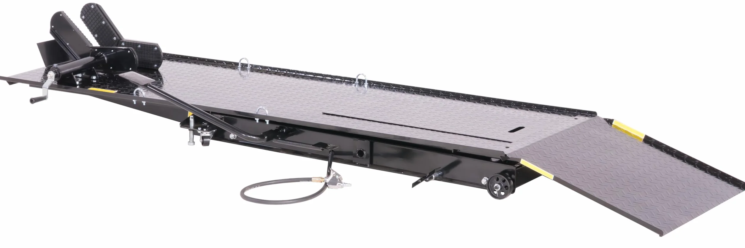 Ponte sollevatore per motocicletta, parallelogramma, 450 kg con pneumatico + azionamento a pedale, blu, PLB450-PAJ, 01646