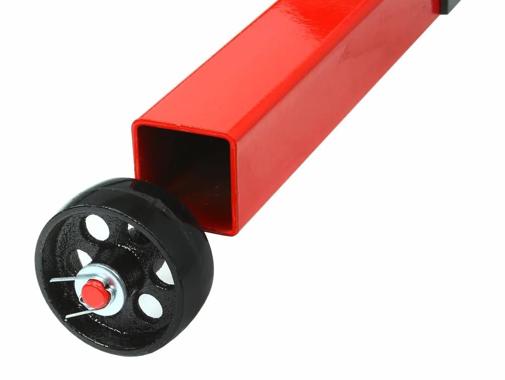 IMJ-Global Cavalletto Sostegno Supporto per Motore | Carico Massimo 450 kg | 4 Bracci | Piatto Girevole a 360 Gradi | Perno di Sicurezza | con Ruote