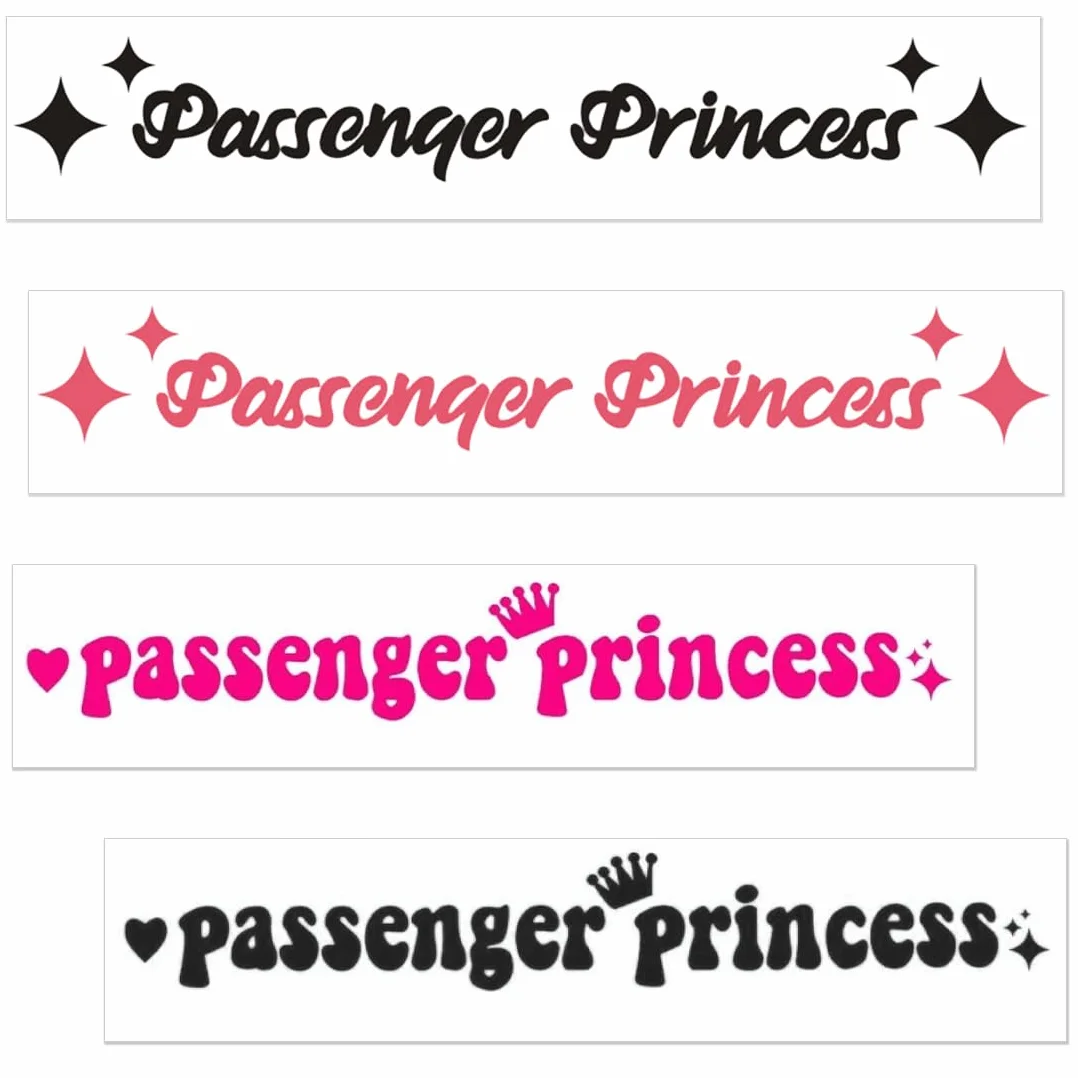 JEYORZY Passenger Princess Adesivo Auto 4 Pezzi Adesivi Divertenti Finestrino Decorazione Donne