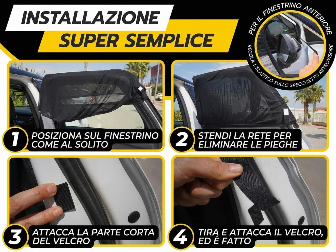 Set di 3 Pezzi Parasole Auto Bambini con Protezione Solare UV (1 finestra anteiori e 2 pezzi posteriori) | Tendine Parasole Auto Bambini e Neonati