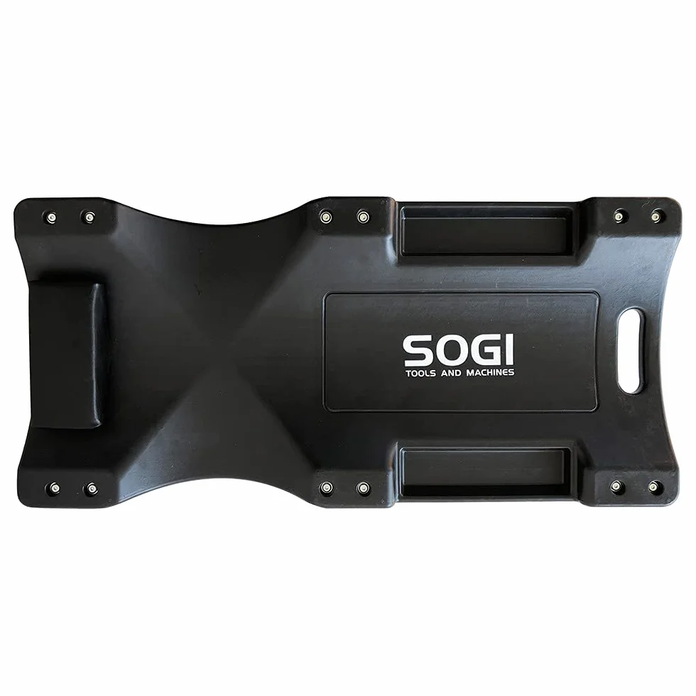 SOGI X4-03 Carrello sotto-auto portautensili 6 ruote piroettanti con poggiatesta e 2 vani laterali