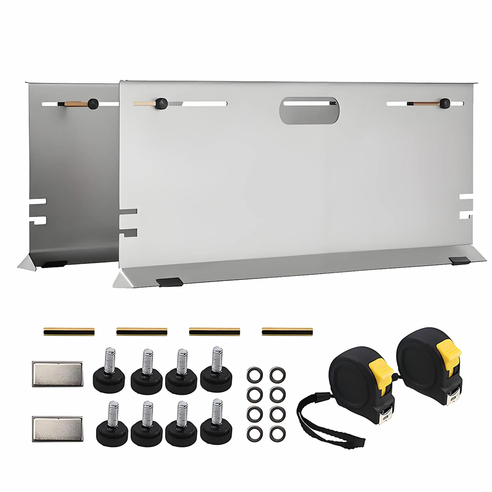 Set Strumenti Allineamento Ruote Acciaio Inossidabile 2 Piastre Convergenza