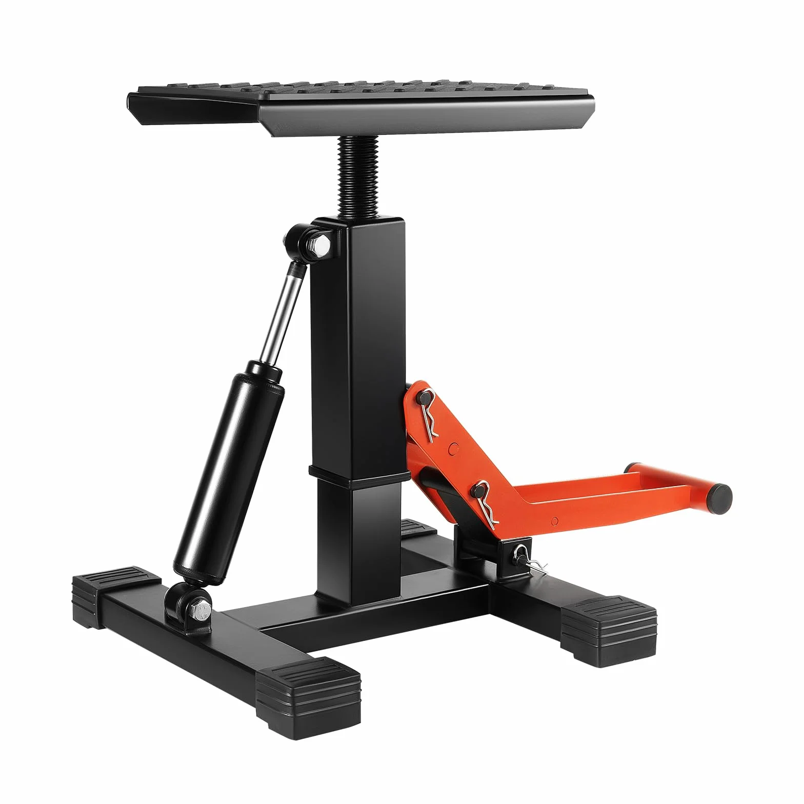 Cavalletto idraulico per motocross, per moto, portata 200 kg, regolabile, in acciaio, nero/rosso