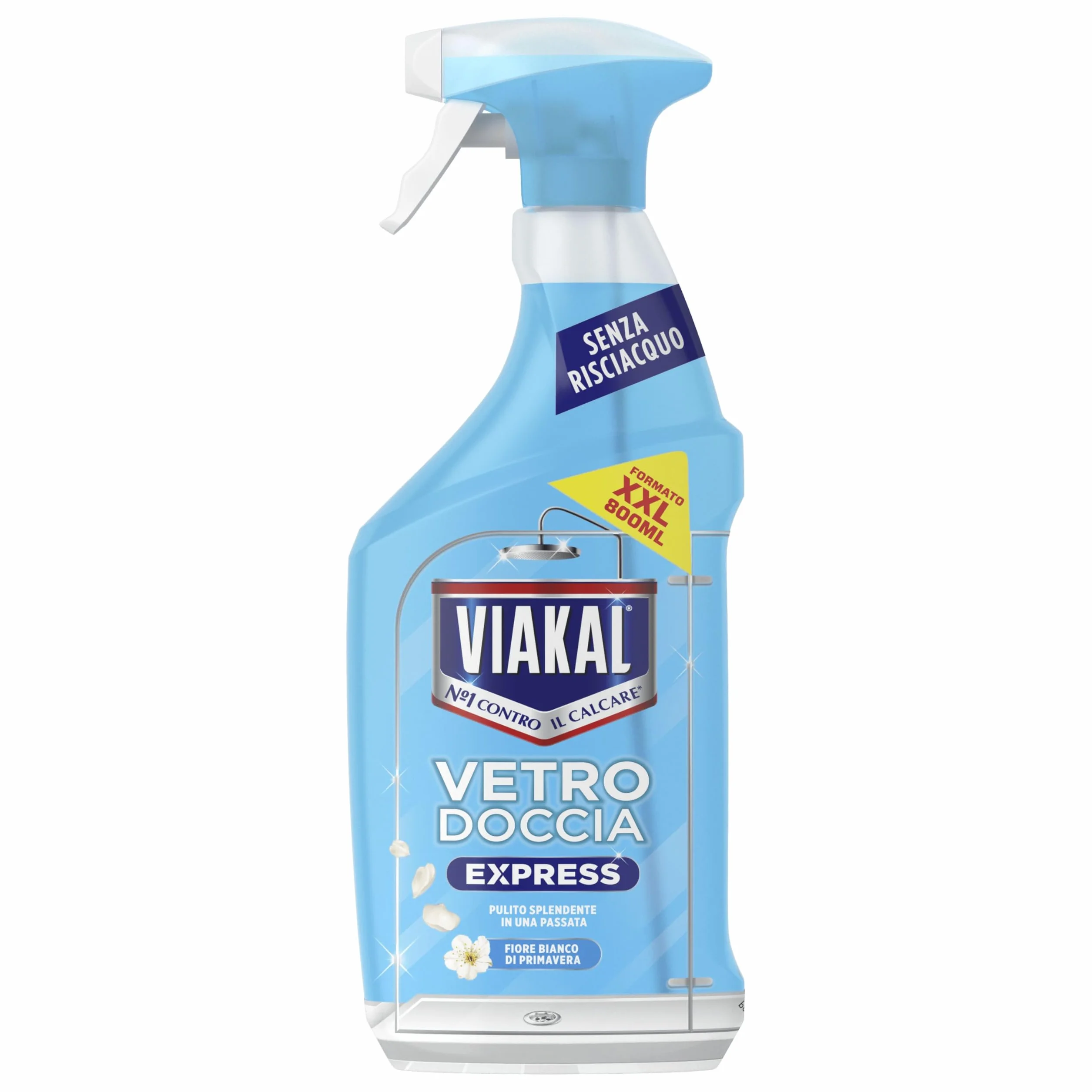 Viakal Vetro Doccia Express Spray 800ml Pulito Brillante Senza Risciacquo