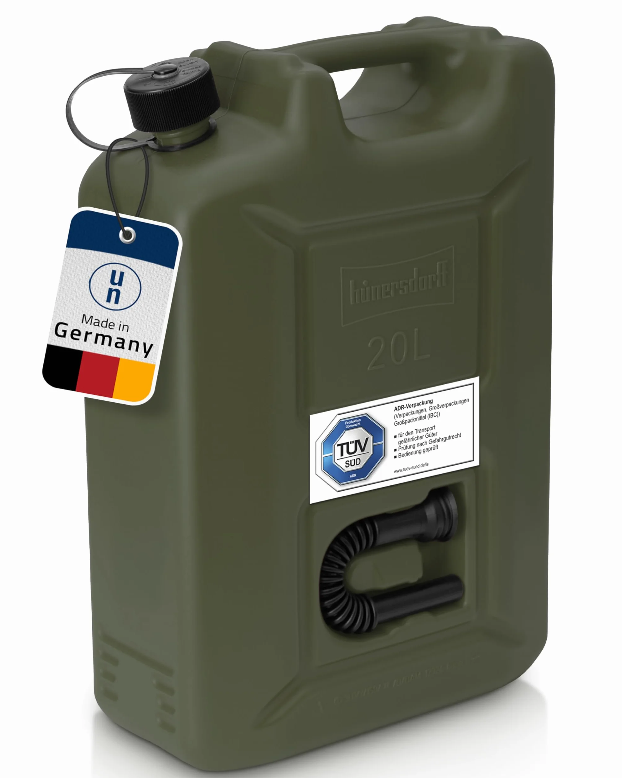 hünersdorff 802010 Tanica carburante 20 litri benzina diesel ONU Germania TÜV