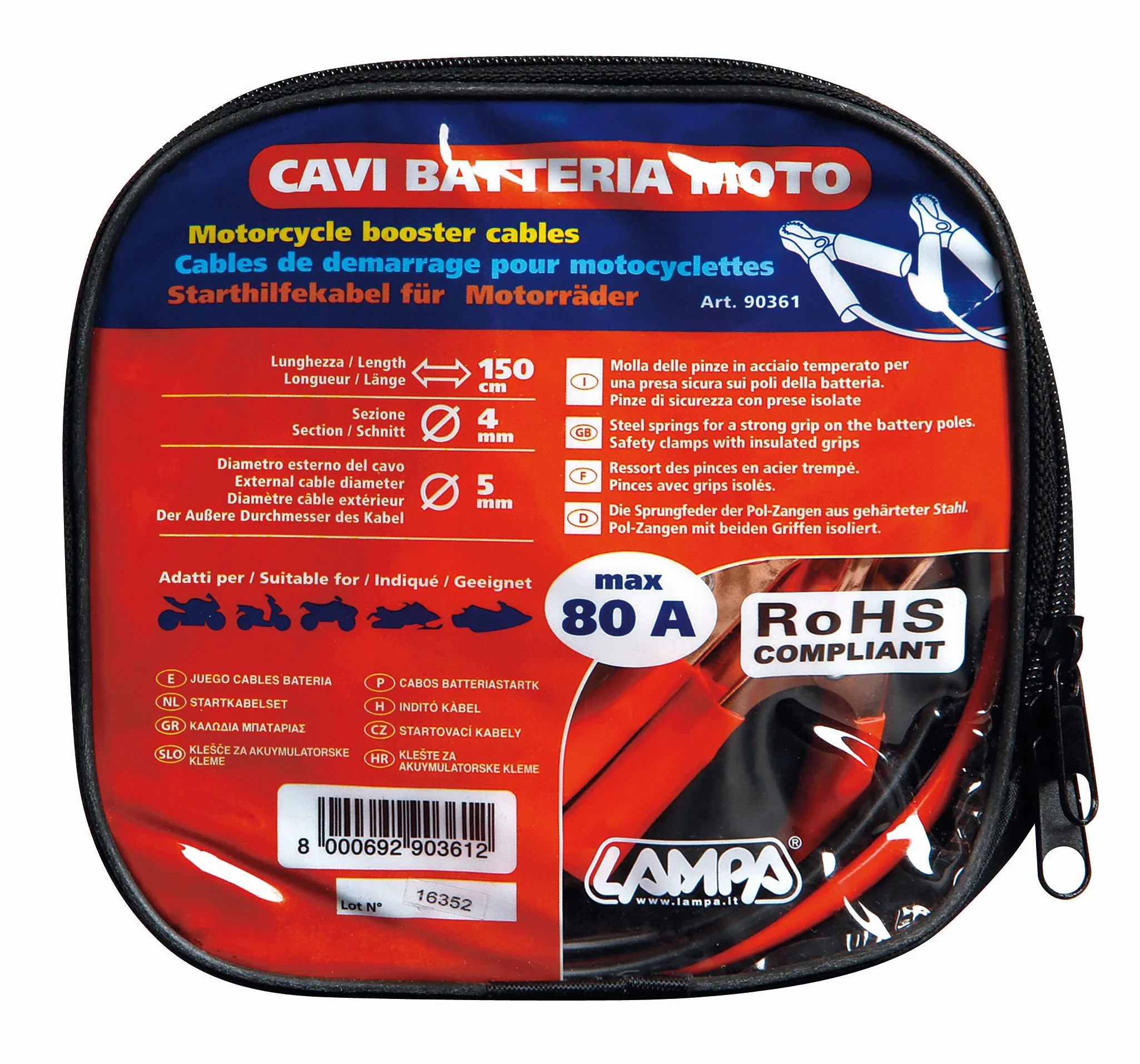Lampa 90361 Cavi batteria moto