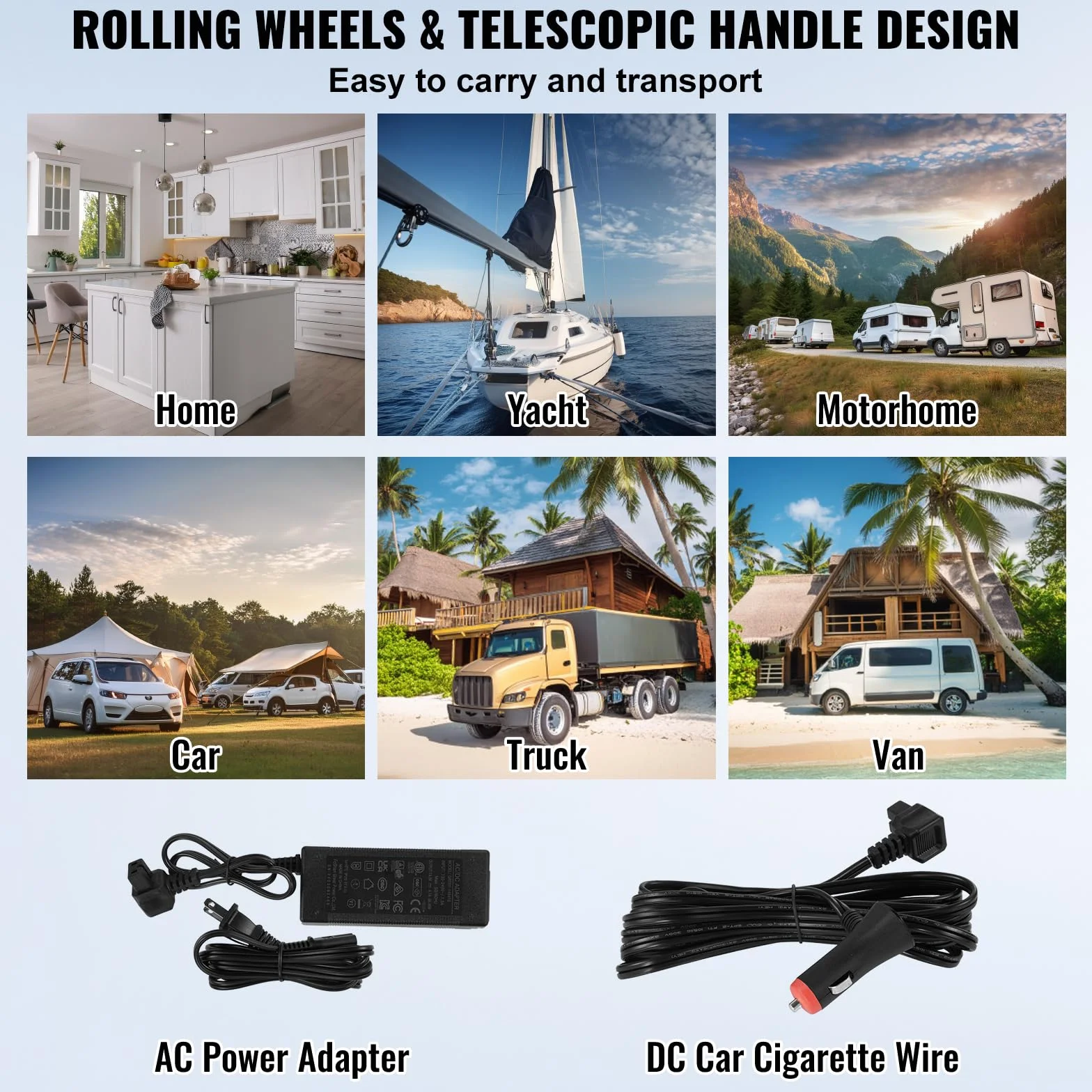 VEVOR Frigorifero Auto Congelatore Portatile Doppia Zona 95 L 12 Volt -20~20 ℃ Compressore 12/24 V CC 100-240 V CA per Campeggio Camper