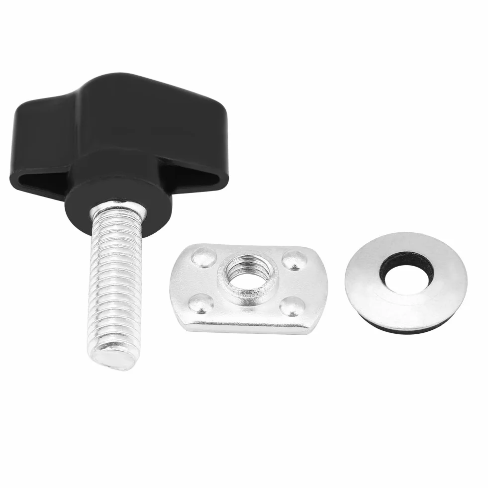 Elementi di Fissaggio Hard Top Metallo Nero Argento 8 Pezzi Universali Viti a Testa Zigrinata Dadi Bulloni Rondelle