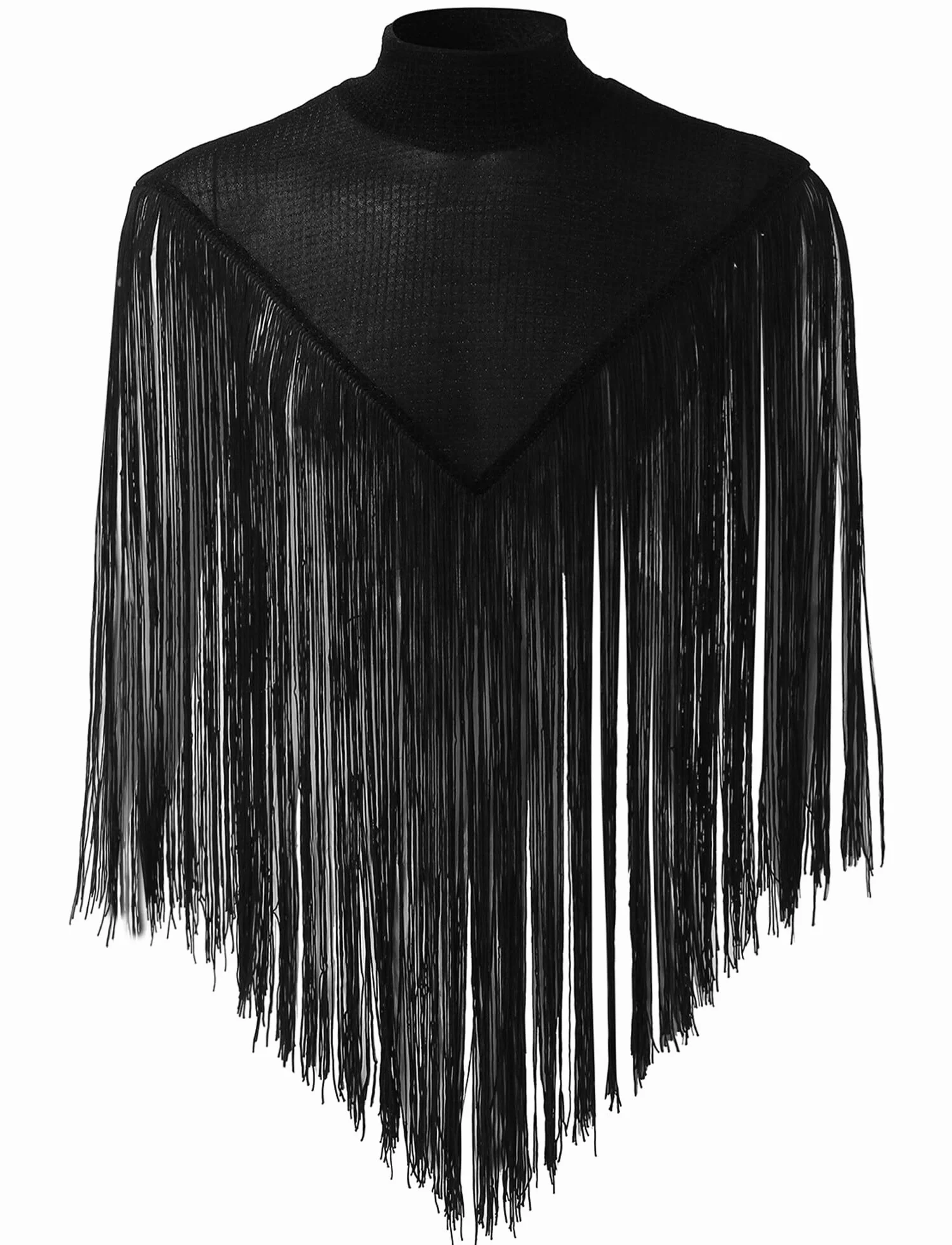 AIEOE Maglia da uomo trasparente Top Sexy Clubwear Manica Lunga Pizzo Shirt